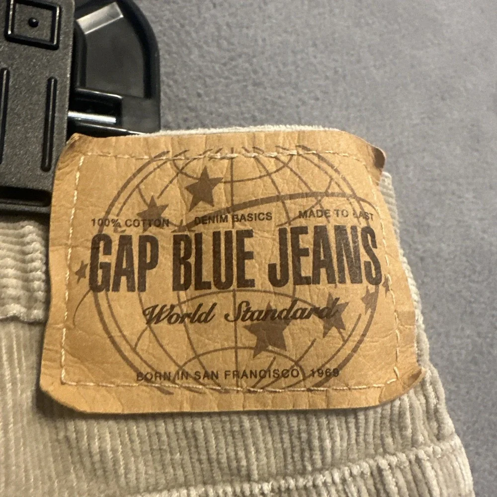 VTG Y2K Gap Boot Fit Corduroy Pants Mens 34x30 Beige Baggy Hipster Grunge Casual - Picture 2 of 9